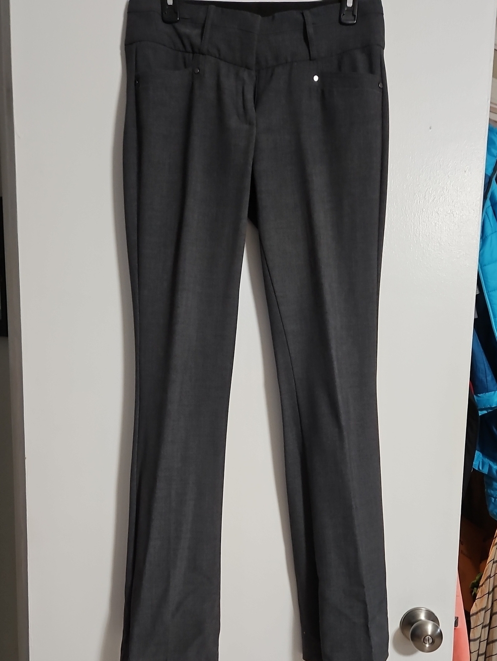 Women's Gray Dress Pants - Classic Straight Fit